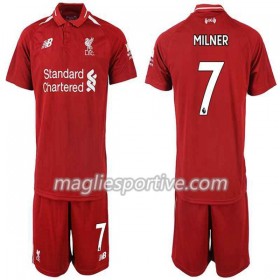 Completo Calcio Liverpool MILNER 7 Bambino Divisa Prima 2018/2019